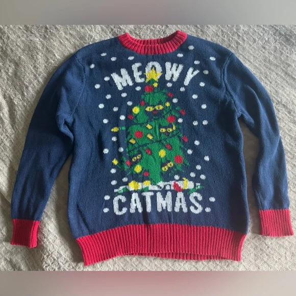 MEOWY CATMAS Christmas Sweater 🐱🎄 - Picture 2 of 6